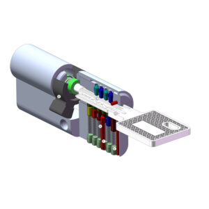 10 pin high security with two line pins.