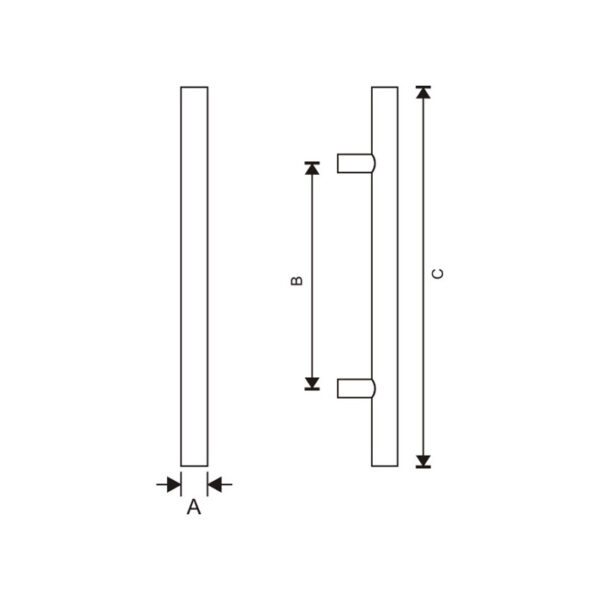 25mm Sqare T pull handle - PHS1100