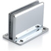 Wall to glass Fixed clamp with plate for central installation - Bevelled corner