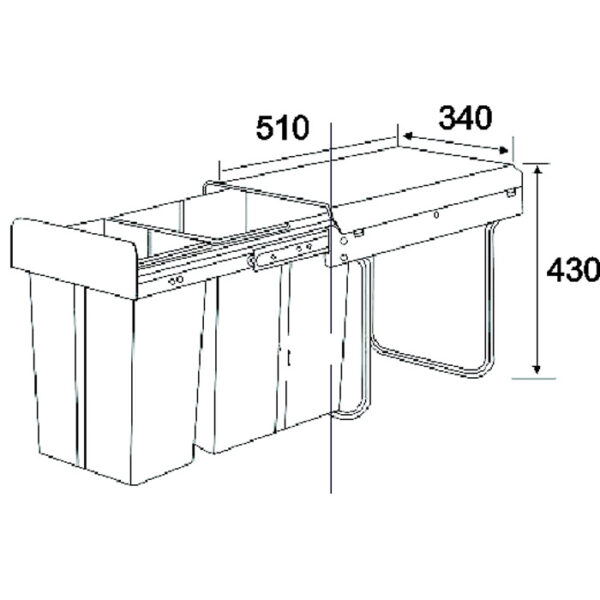 Bottom mounted waste bin