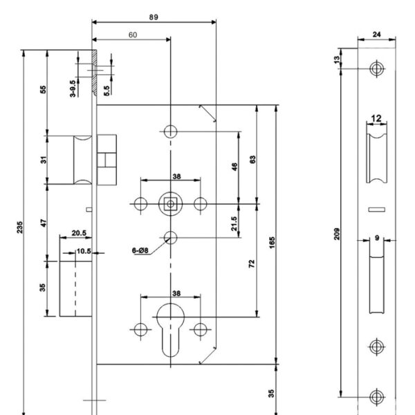 DIN Euro Profile Escape Lock