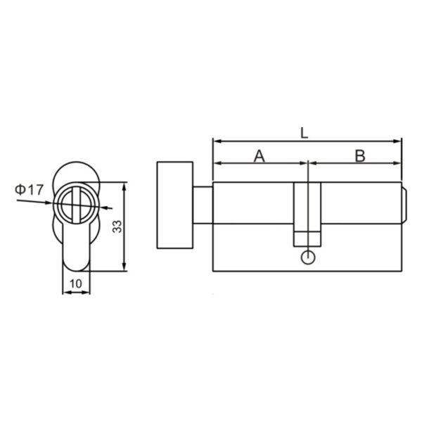 Euro Bathroom Cylinder & Turn