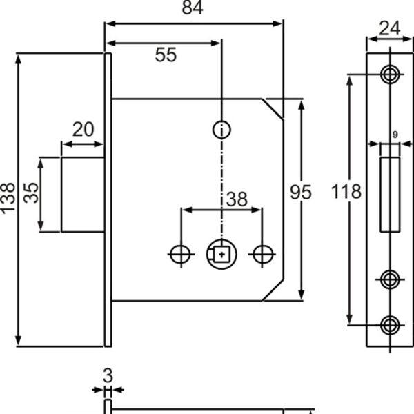 Euro profile WC Deadbolt