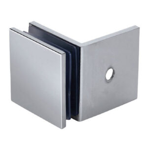 Wall to Glass Bracket 90° with Plate - Square Corner