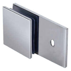 Wall to Glass Bracket 180° with Plate - Square Corner