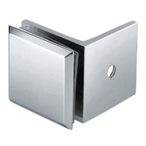 Wall to Glass Bracket 90° with Plate - Bevelled corner