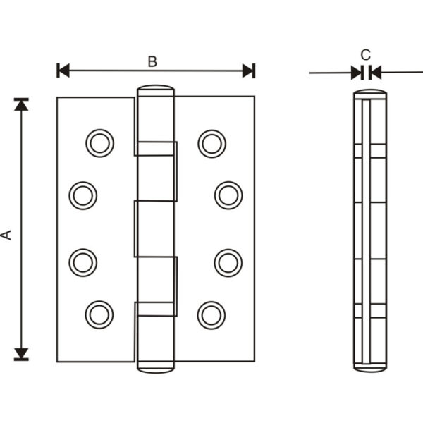 Two Ball Bearing SS Hinges