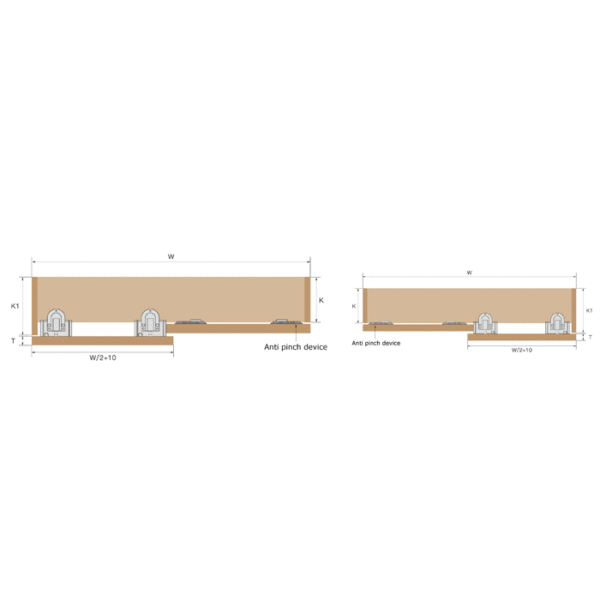 WS509 : Vor front wardrobe sliding for 50kgs