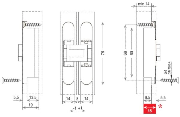 3D concealed Hinge for Cabinets