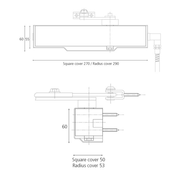 9000 Series - Surface mounted door closer