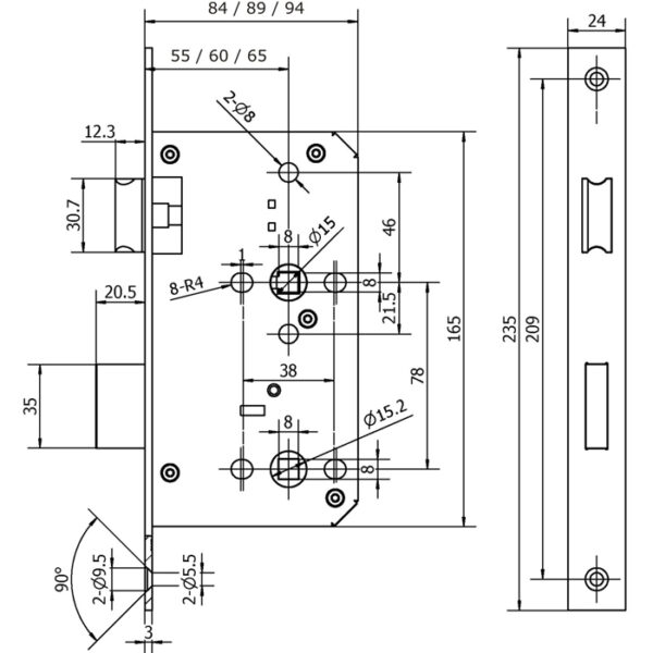 DIN Bathroom Lock