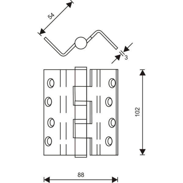 Rebated door hinge