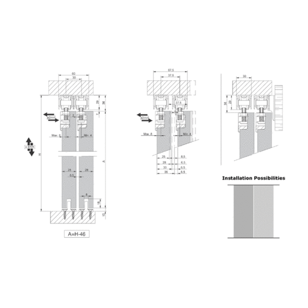 WSF-SA60 : Heavy duty wardrobe sliding