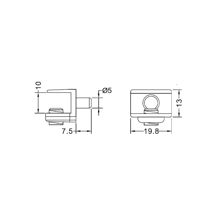 shelf support - Clip with vacuum Rubber