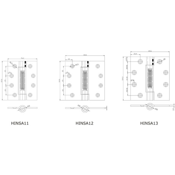 Single action spring hinge