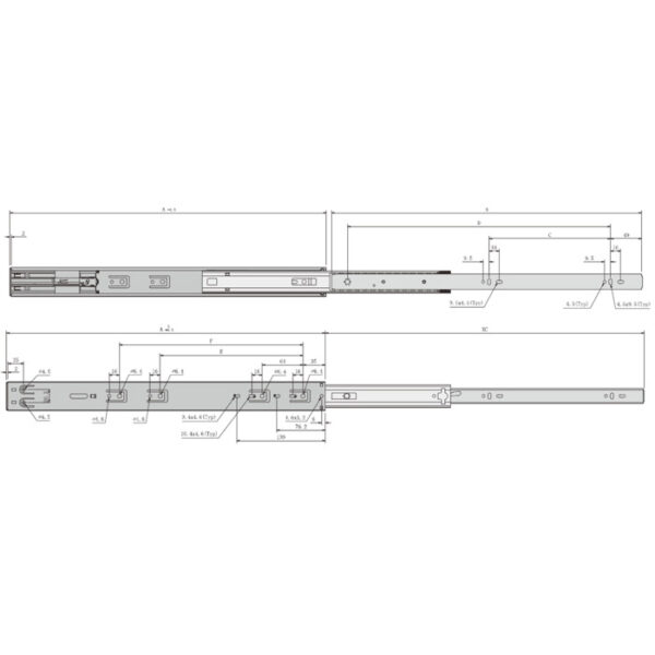 Ball bearing Slides - Soft Closing