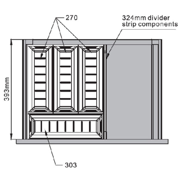 Steel cutlery divider