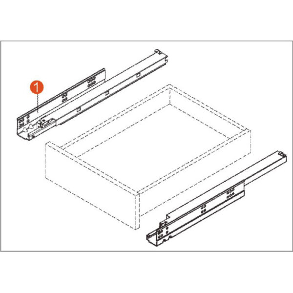 CUR Runner series - Undermount slide with 2D adjustment