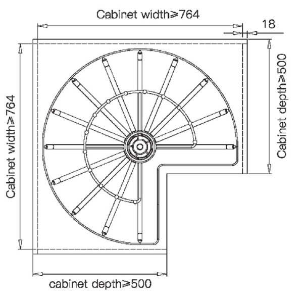 Three Layer rotating Corner unit