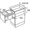 Bouble Waste bin with soft closing slides