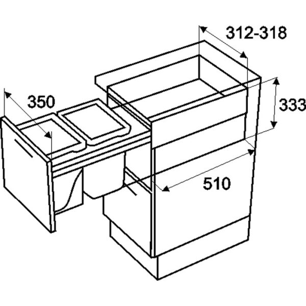 Bouble Waste bin with soft closing slides